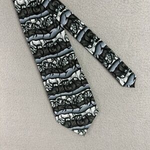 Vintage J. Garcia Silk Tie Courtyard Performance Collection Gray Blue SILK‎